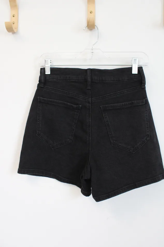 SO Rings SO Boyfriend Midi High Rise Black Denim Shorts 3