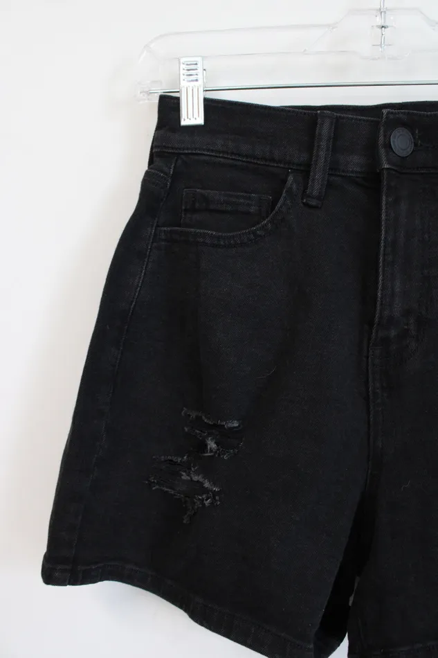 SO Rings SO Boyfriend Midi High Rise Black Denim Shorts 3