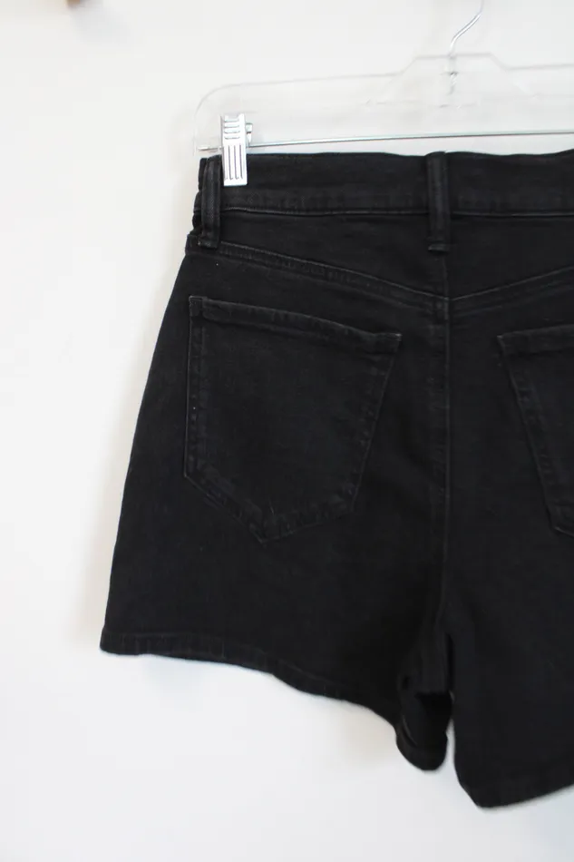 SO Rings SO Boyfriend Midi High Rise Black Denim Shorts 3