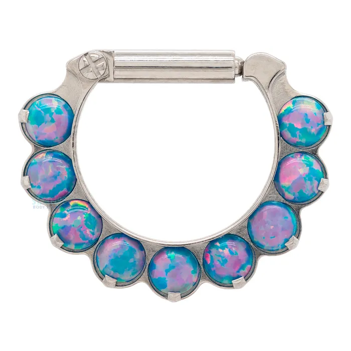 Necklaces Industrial Strength IS Odyssey Clicker 12 with Opals 12 ga