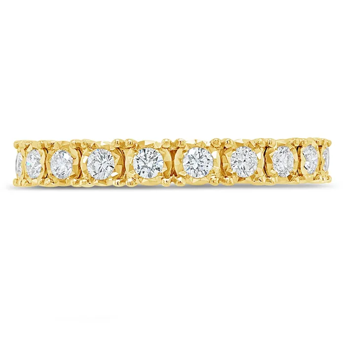 14K Yellow Gold Diamond Eternity Band Wedding Bands Rings