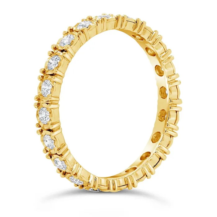 14K Yellow Gold Diamond Eternity Band Wedding Bands Rings