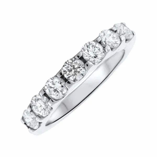 14kt White Gold Diamond Wedding Band 125ct Diamonds UShaped BA5830 Diamond Source NYC Rings