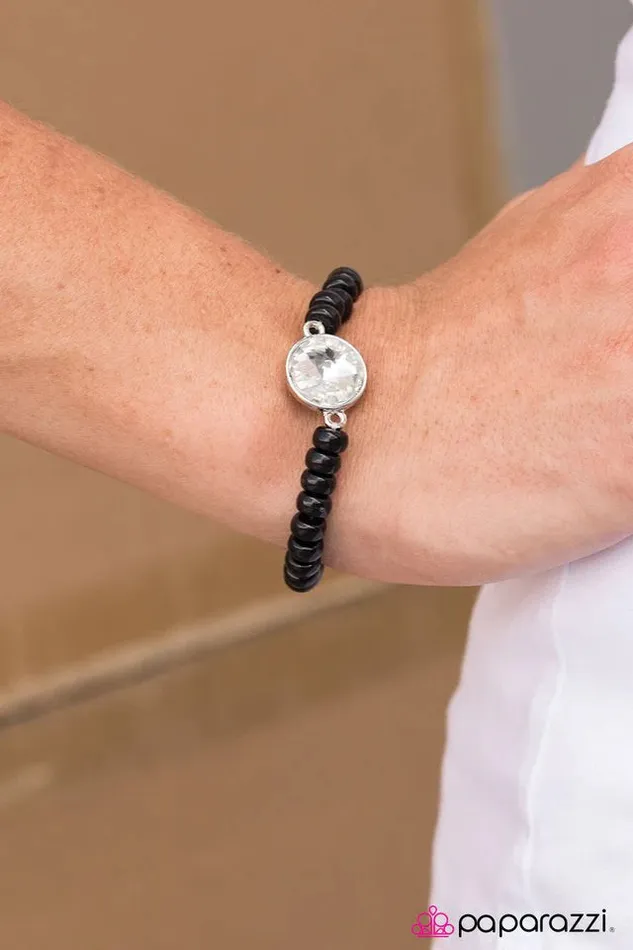 Bracelets Paparazzi Bracelet Easy On The Shimmer Black Paparazzi Jewelry