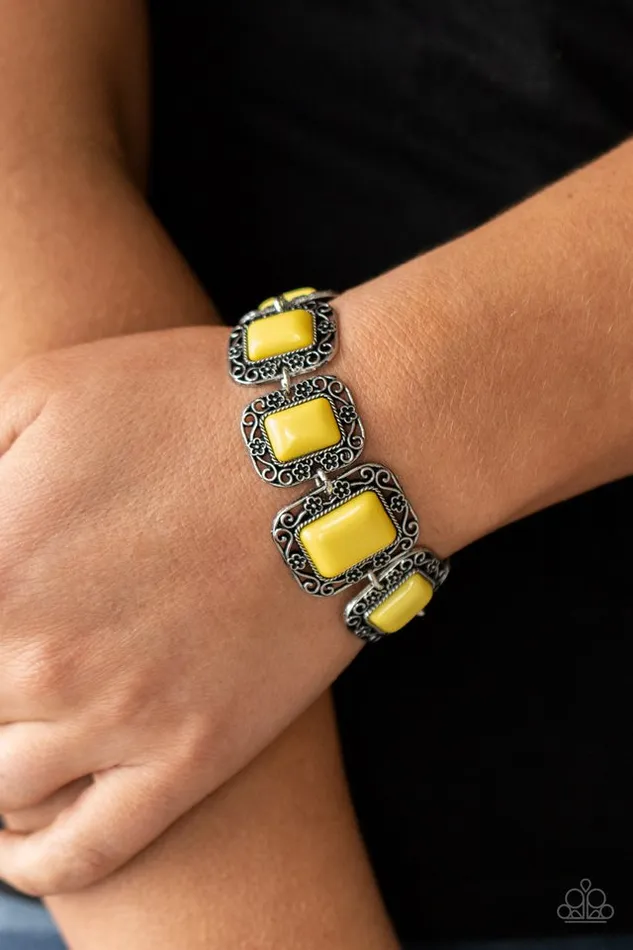 Bracelets Paparazzi Bracelet Retro Rodeo Yellow Paparazzi Jewelry
