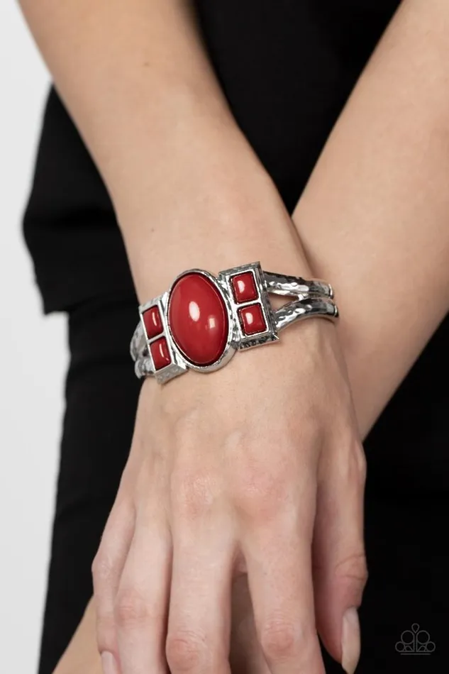 Bracelets Paparazzi Jewelry Paparazzi Bracelet A Touch of Tiki Red