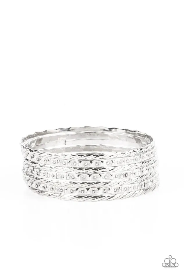 Bracelets Paparazzi Jewelry Paparazzi Bracelet BackToBack Stacks Silver Bracelets Paparazzi Jewelry Paparazzi Bracelet BackToBack Stacks Silver