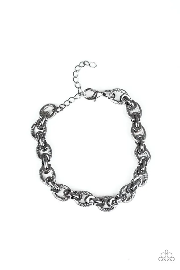 Bracelets Paparazzi Jewelry Paparazzi Bracelet Gridiron Grunge Black Bracelets Paparazzi Jewelry Paparazzi Bracelet Gridiron Grunge Black
