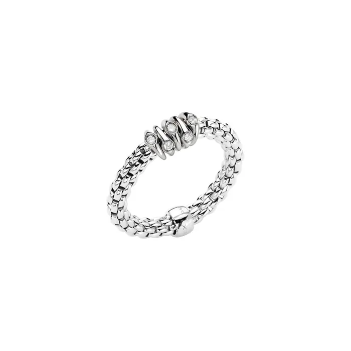 FOPE Rings Fope 18K White Gold Prima Collection Flexible Ring with Diamond Rondels