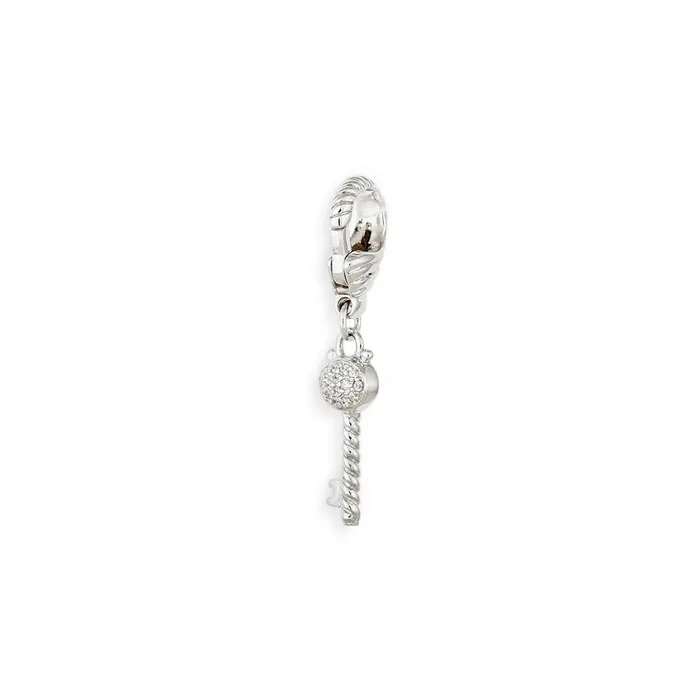Judith Ripka Sterling Silver CZ Oval Key Charm Estate Estimated Retail When New 69 Other Rings