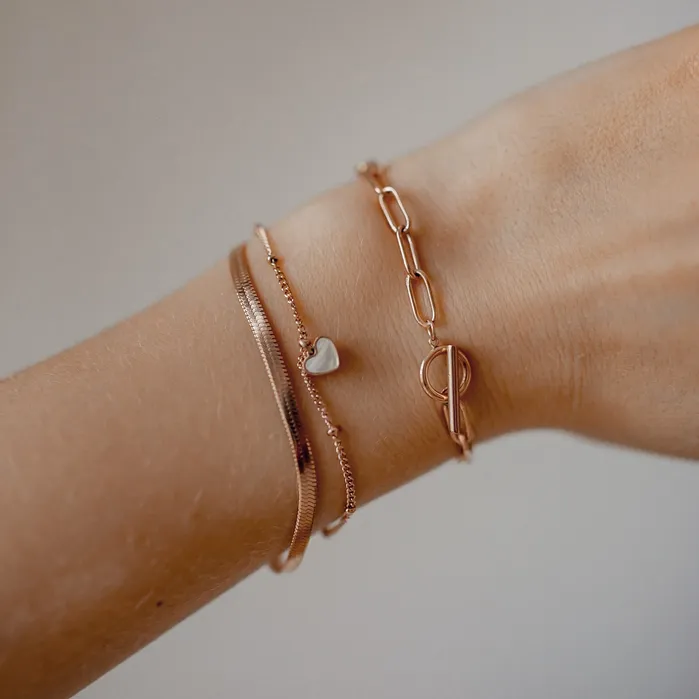 Snake Chain Bracelet Rose Gold Hey Happiness Bracelets Snake Chain Bracelet Rose Gold Hey Happiness Bracelets