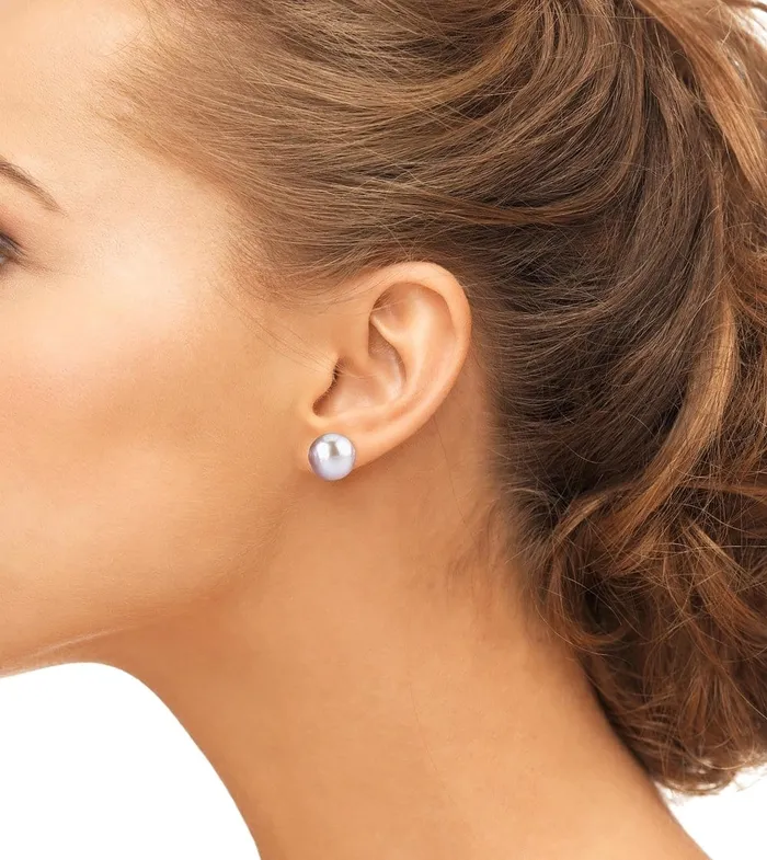 13mm Pink Freshwater Round Pearl Stud Earrings SPT Earrings
