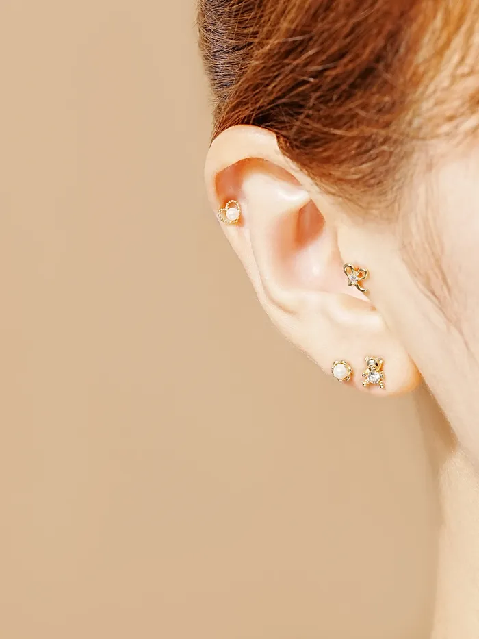 14K Gold Cutie Bear Cartilage Earring 20G MinimalBijoux Earrings