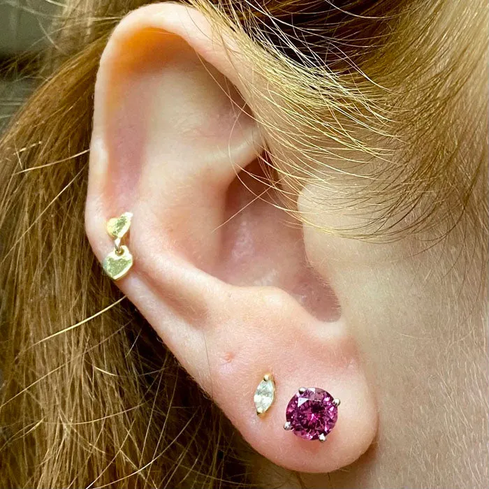 14K White Gold Umbalite Garnet Stud Earrings 162 Carats Moriartys Gem Art Earrings