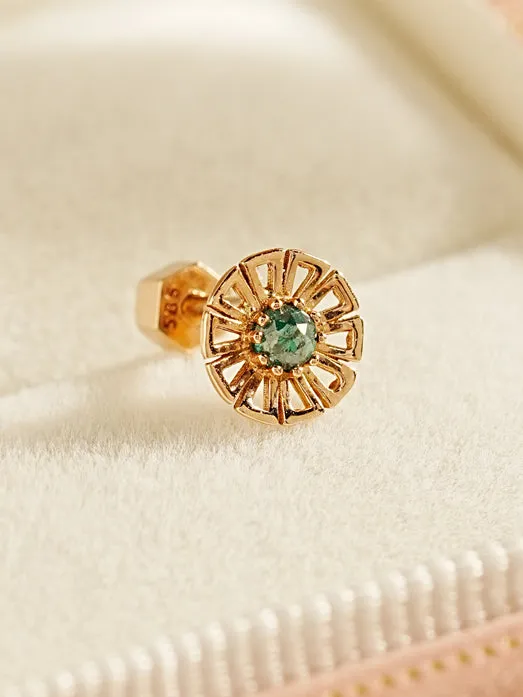 Earrings MinimalBijoux 14K Gold Rough Diamond Solar Cartilage Earring 18G