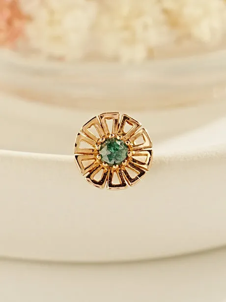 Earrings MinimalBijoux 14K Gold Rough Diamond Solar Cartilage Earring 18G