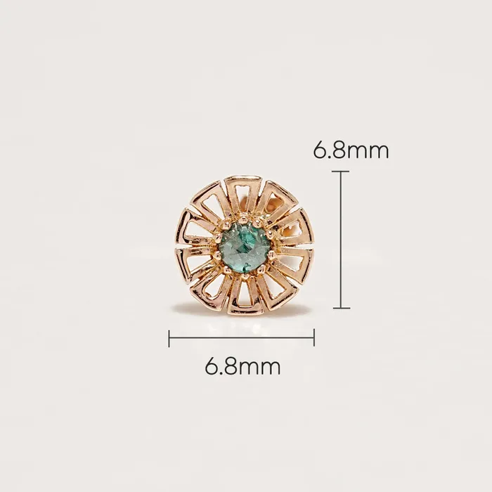 Earrings MinimalBijoux 14K Gold Rough Diamond Solar Cartilage Earring 18G