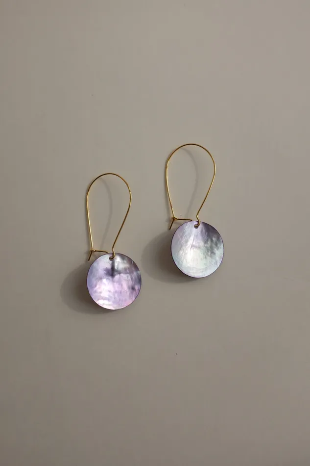 Earrings SHELL LILAC MEDALLION EARRINGS collectionno2 Earrings SHELL LILAC MEDALLION EARRINGS collectionno2