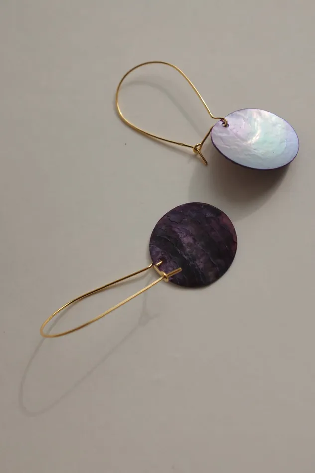 Earrings SHELL LILAC MEDALLION EARRINGS collectionno2 Earrings SHELL LILAC MEDALLION EARRINGS collectionno2