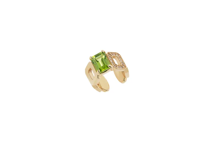 Incomplete Ear CuffYG Peridot White Dia 010ct RIEFE Earrings