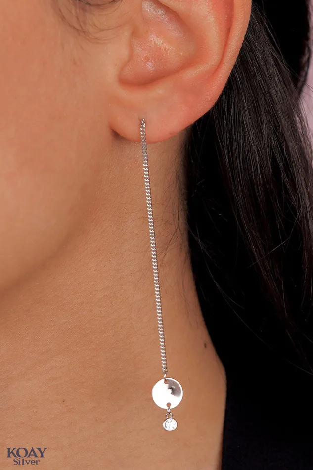 KOAY Silver Store Earrings Barq Zircon Chain Earring KOAY Silver Store Earrings Barq Zircon Chain Earring