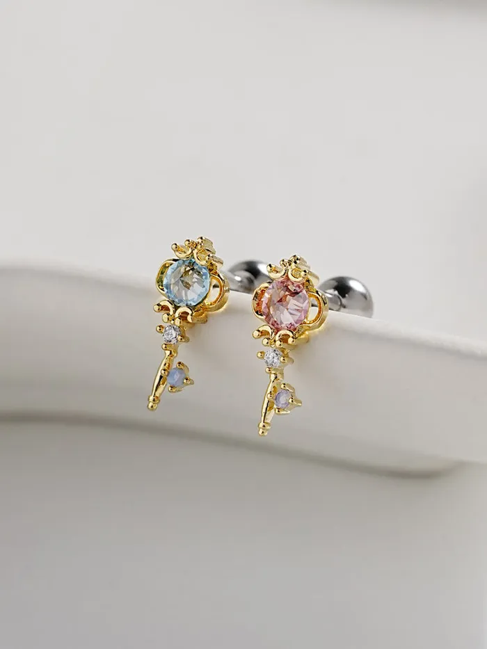 MinimalBijoux Earrings Lovely Key Cartilage Ear Piercing 18G16G