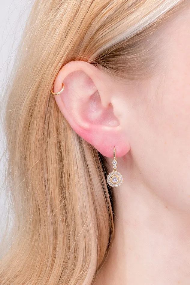 Princess Bride Diamonds Earrings Claire Round Vintage Drop Earrings
