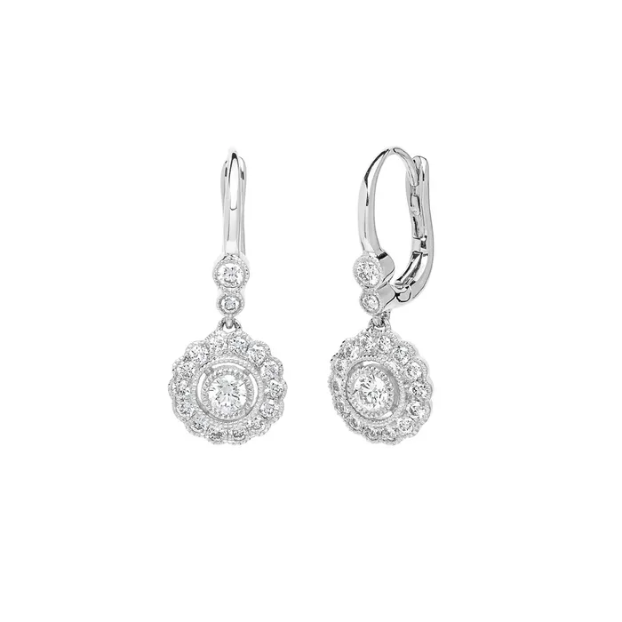 Princess Bride Diamonds Earrings Claire Round Vintage Drop Earrings Princess Bride Diamonds Earrings Claire Round Vintage Drop Earrings