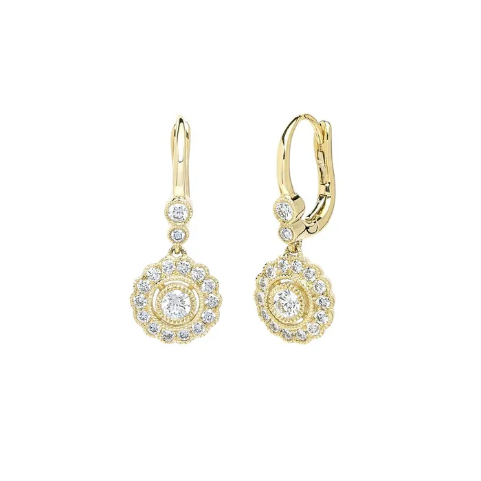 Princess Bride Diamonds Earrings Claire Round Vintage Drop Earrings Princess Bride Diamonds Earrings Claire Round Vintage Drop Earrings