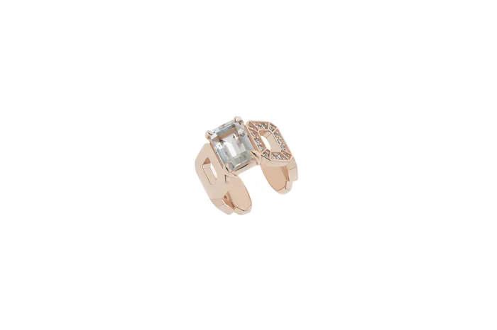 RIEFE Incomplete Ear CuffPG White Topaz White Dia 010ct Earrings