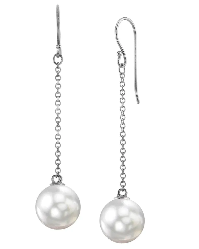 White South Sea Pearl Altair Dangle Earrings SPT Earrings
