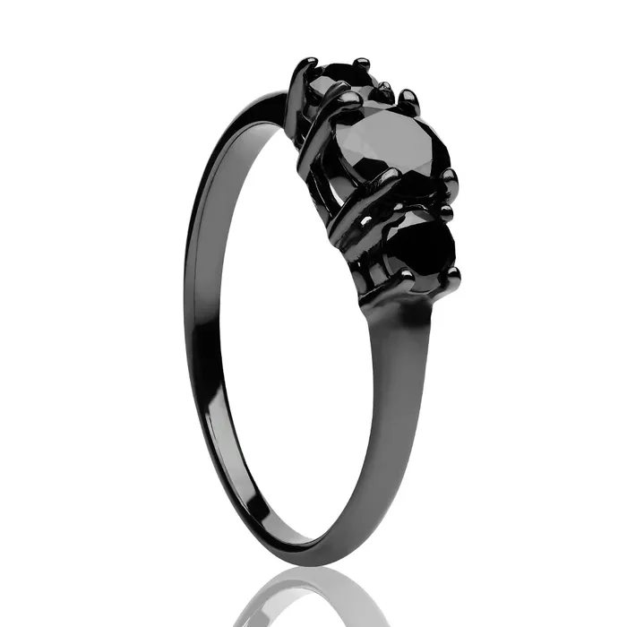 Clean Casting Jewelry Black Diamond Solitaire Ring Titanium Wedding Ring Gunmetal Ring Solitaire Ring Rings
