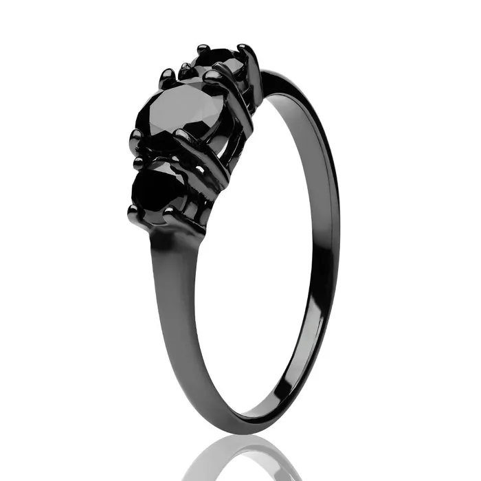 Clean Casting Jewelry Black Diamond Solitaire Ring Titanium Wedding Ring Gunmetal Ring Solitaire Ring Rings