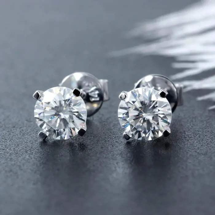 Earrings Luxus Moissanite Rings Jewelry 14k White Gold Stud Moissanite Earrings 1ctw Stud Earrings Pack