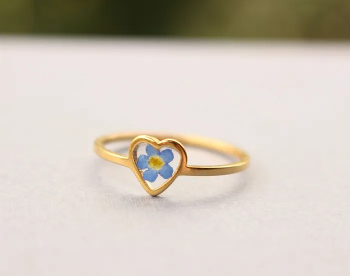 Fancy ForgetMeNot Pressed Flower Ring Fancy Rings