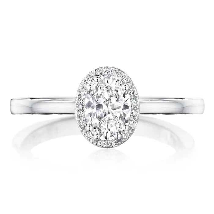 International Diamond Center Rings Tacori 14k White Gold Coastal Crescent Collection Engagement Ring Setting 015CTW