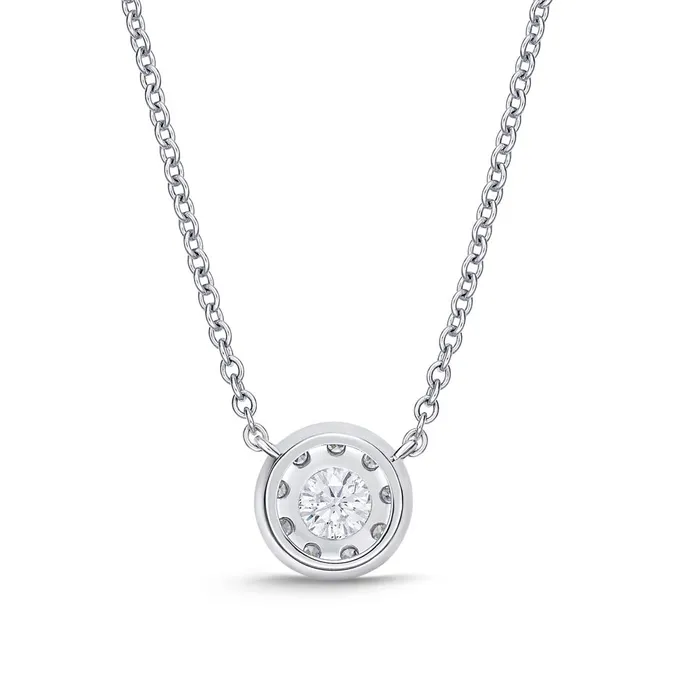 Necklaces International Diamond Center IDC Signature Collection White Gold Diamond Bouquet Everyday Necklace 65ctw approx 40 center Necklaces International Diamond Center IDC Signature Collection White Gold Diamond Bouquet Everyday Necklace 65ctw approx 40 center