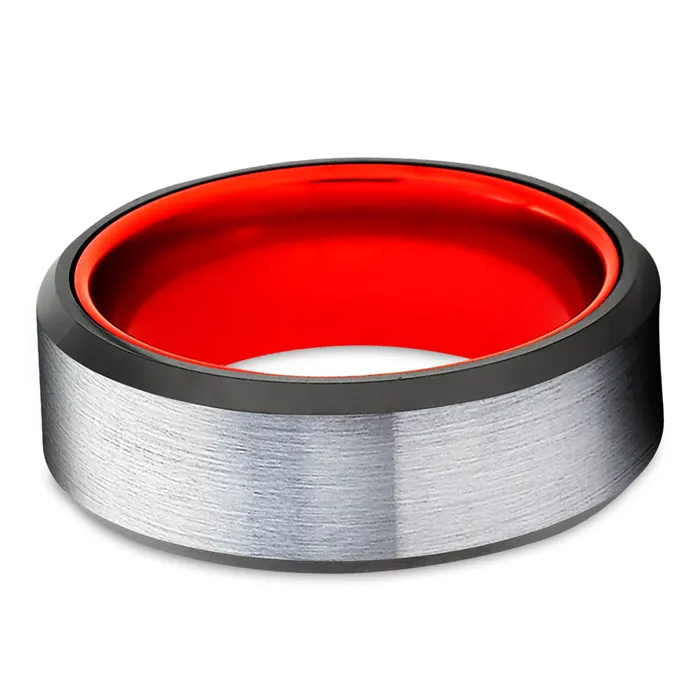 Red Wedding Ring Red Tungsten Ring Tungsten Wedding Ring 8mm Wedding Ring Clean Casting Jewelry Rings