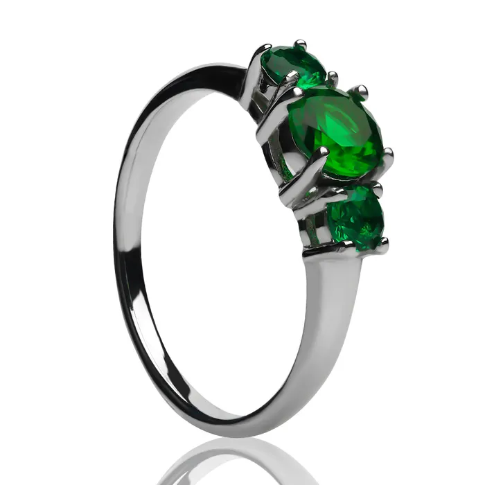 Rings Clean Casting Jewelry Emerald Wedding Ring Silver Ring Solitaire Wedding Ring Engagement Ring Anniversary