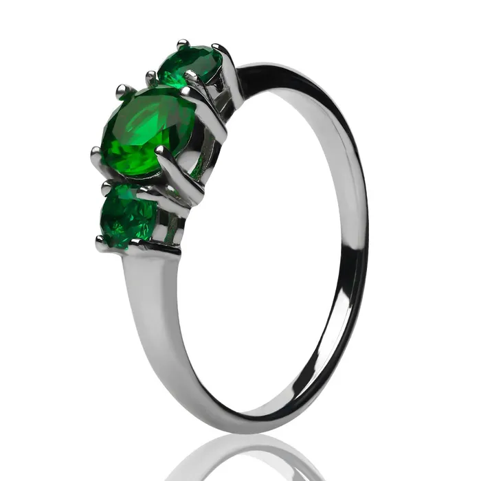 Rings Clean Casting Jewelry Emerald Wedding Ring Silver Ring Solitaire Wedding Ring Engagement Ring Anniversary