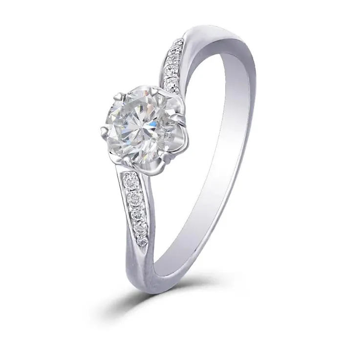 Rings Luxus Moissanite Rings Jewelry 14k White Gold Moissanite Best Engagement Ring 05ct Center Stone