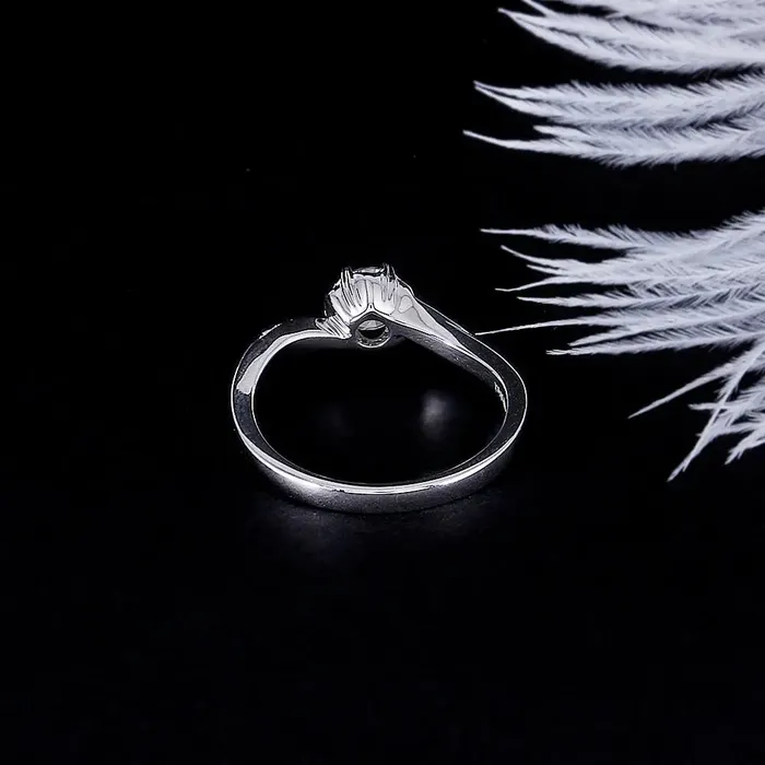 Rings Luxus Moissanite Rings Jewelry 14k White Gold Moissanite Best Engagement Ring 05ct Center Stone